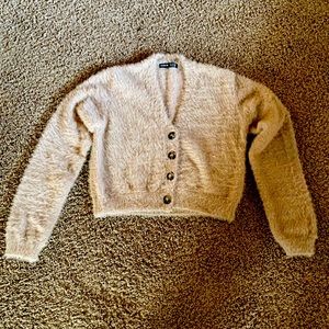 Cropped cardigan sweater